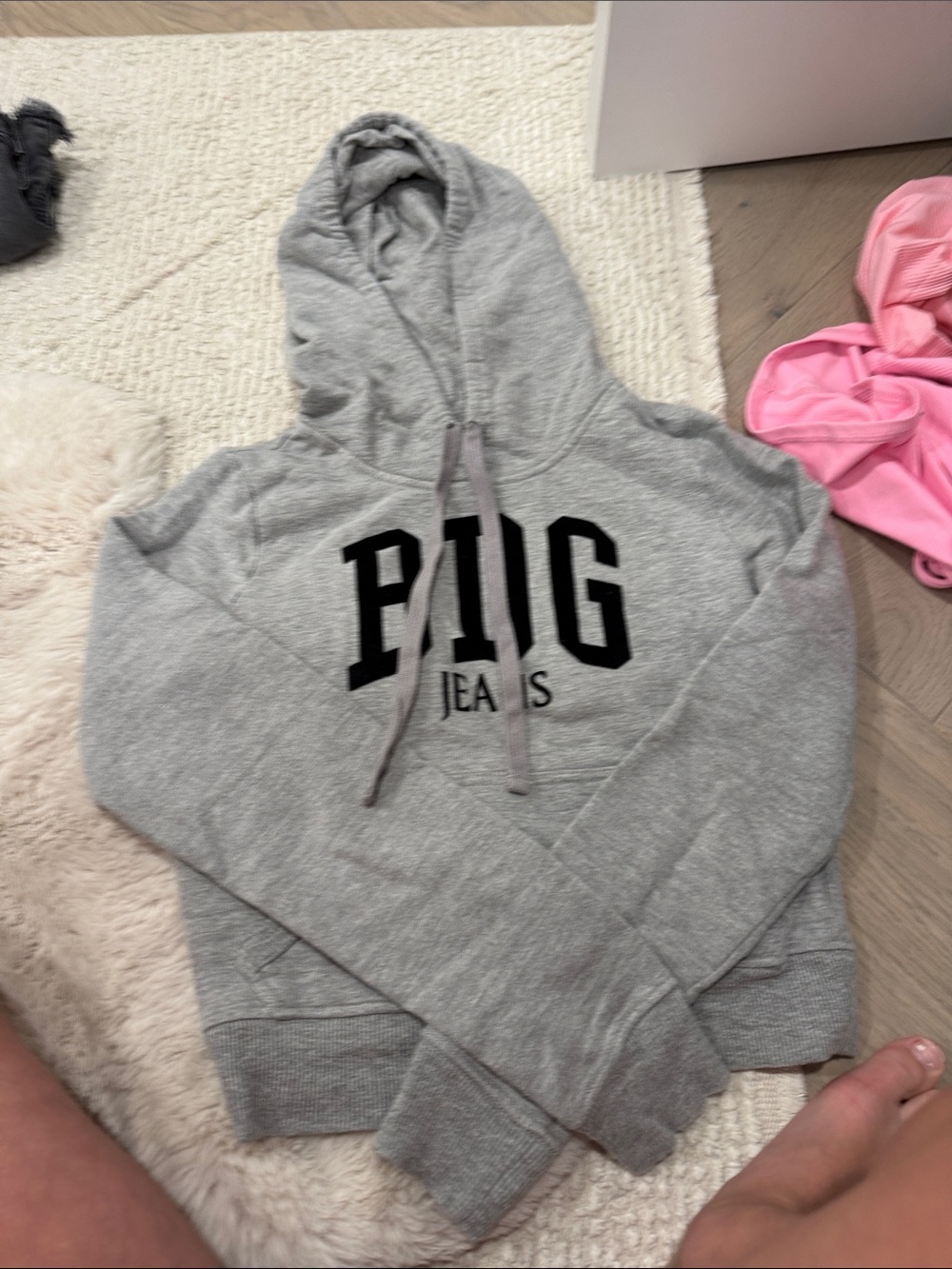 Bogs Gray Hooded Sweatshirt with Black Logo